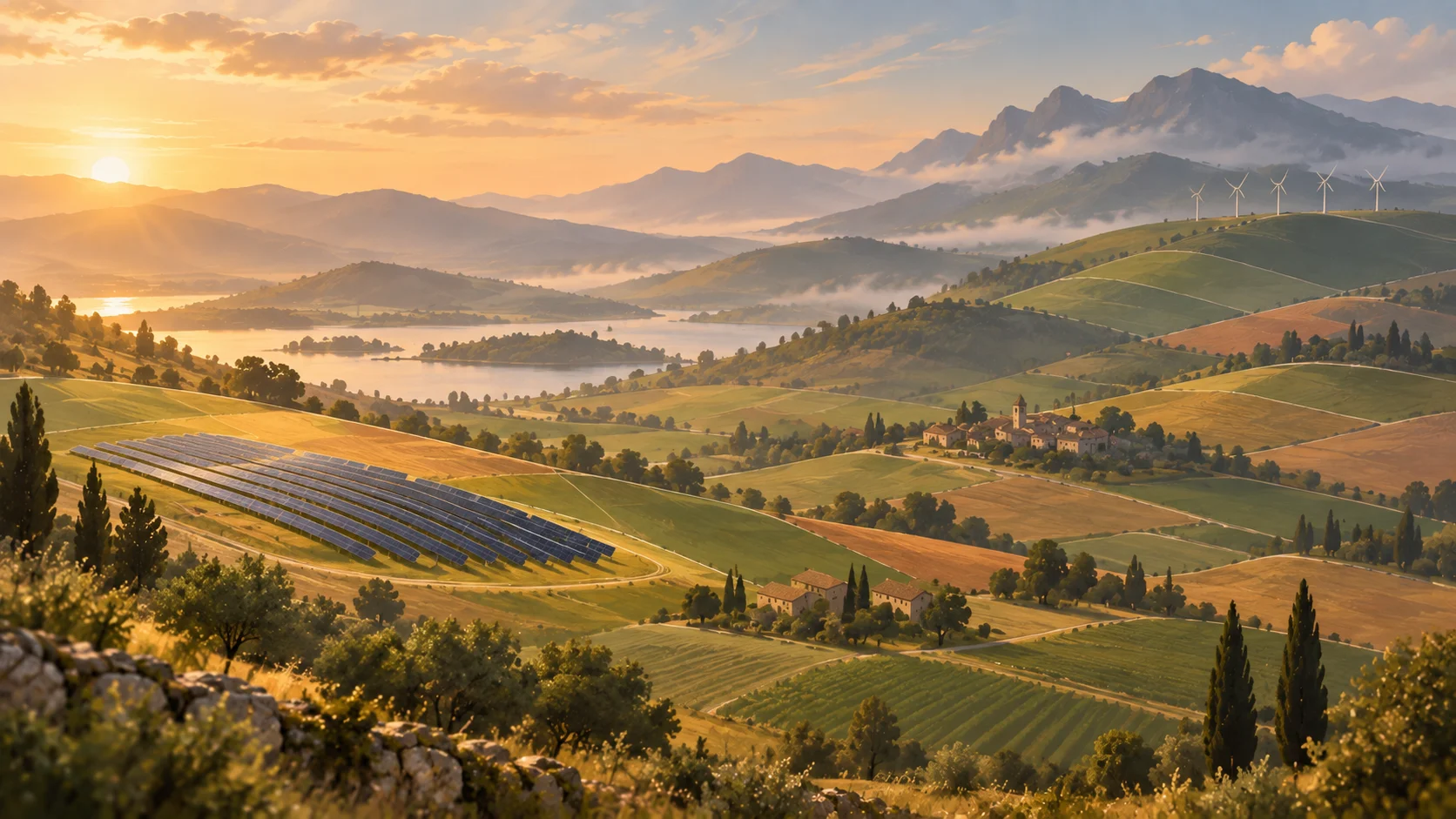 Renewable energy sites across mapped countryside